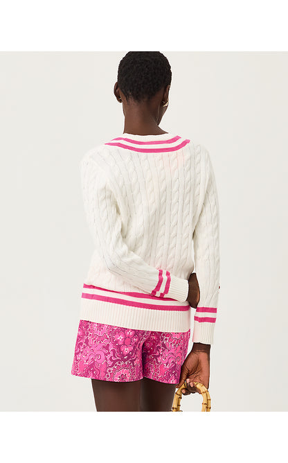 BROCKTON SWEATER, COCONUT X PINK ASTER TIPPING