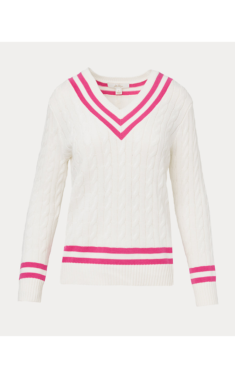 BROCKTON SWEATER, COCONUT X PINK ASTER TIPPING
