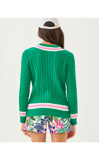 BROCKTON SWEATER, KITTS GREEN X PINK BLISS TIPPING