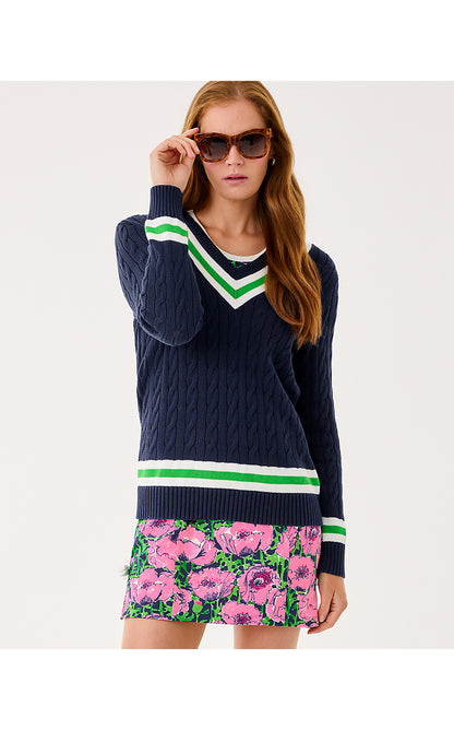 BROCKTON SWEATER, LOW TIDE NAVY X JOLIE GREEN TIPPING