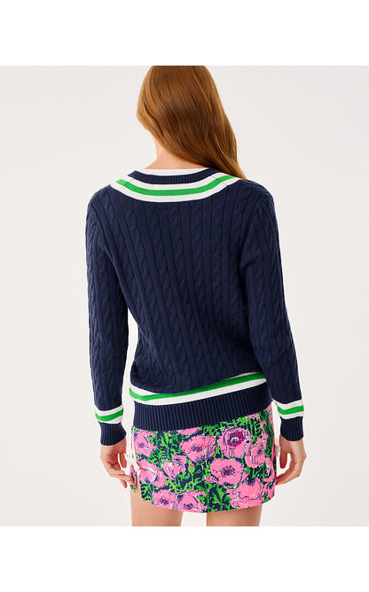 BROCKTON SWEATER, LOW TIDE NAVY X JOLIE GREEN TIPPING