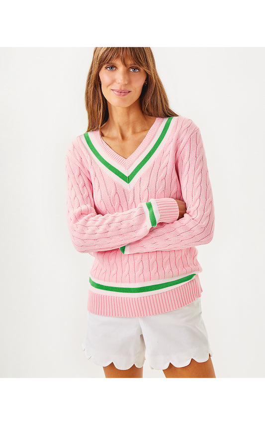 BROCKTON SWEATER, PINK MUSE X FAUNA GREEN TIPPING