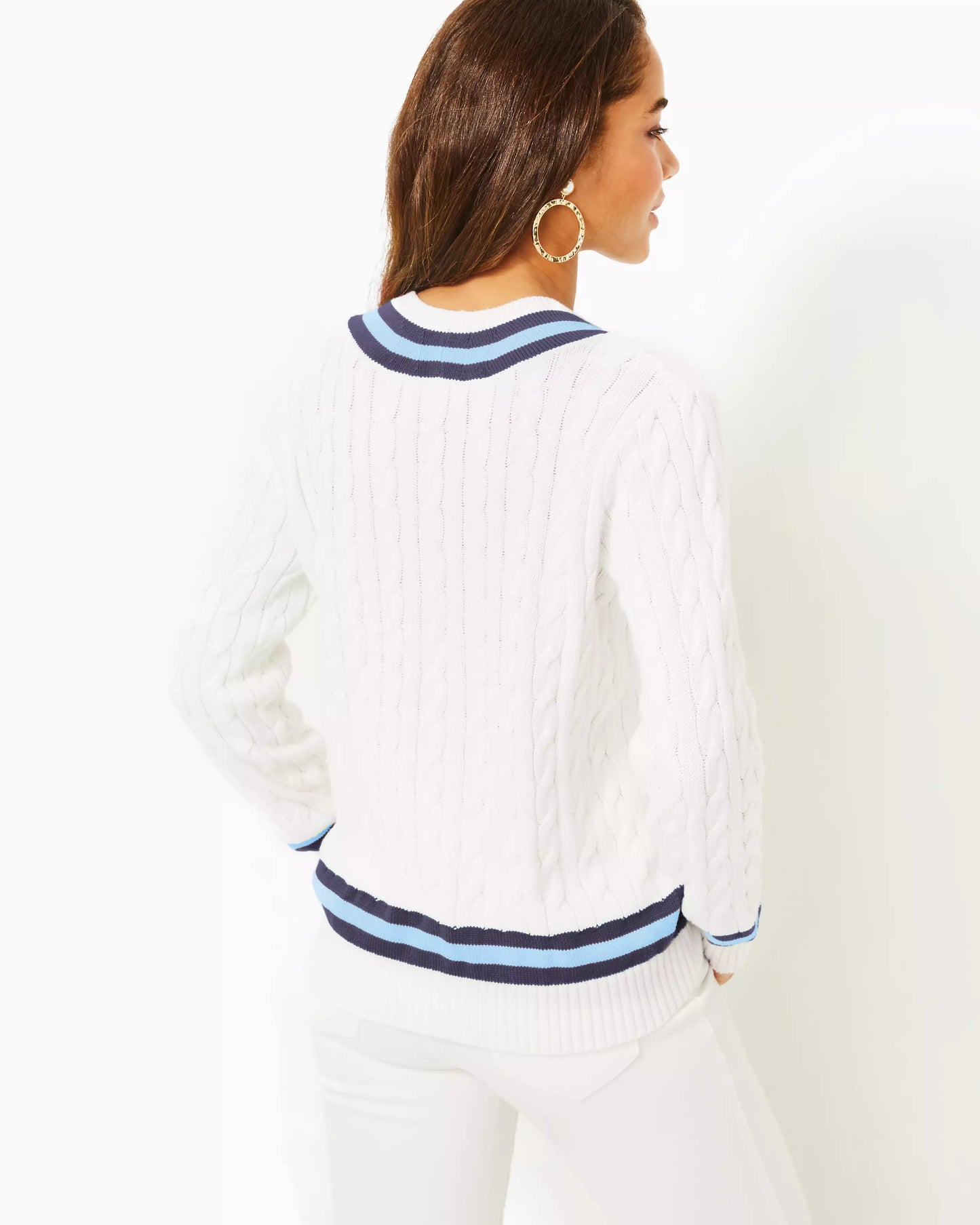 BROCKTON SWEATER, RESORT WHITE X BONAIRE BLUE TIPPING