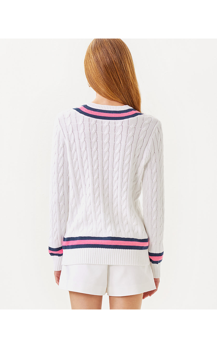 BROCKTON SWEATER, RESORT WHITE X ROUSSEAU PINK TIPPING