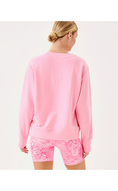 BALLAD LONG SLEEVE SWEATSHIRT, CONCH SHELL PINK PB PLAYGROUND PRINTED SWEATSHIRT