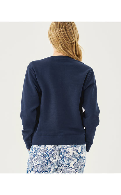 BALLAD LONG SLEEVE SWEATSHIRT, LOW TIDE NAVY GO BIG EMBROIDERY