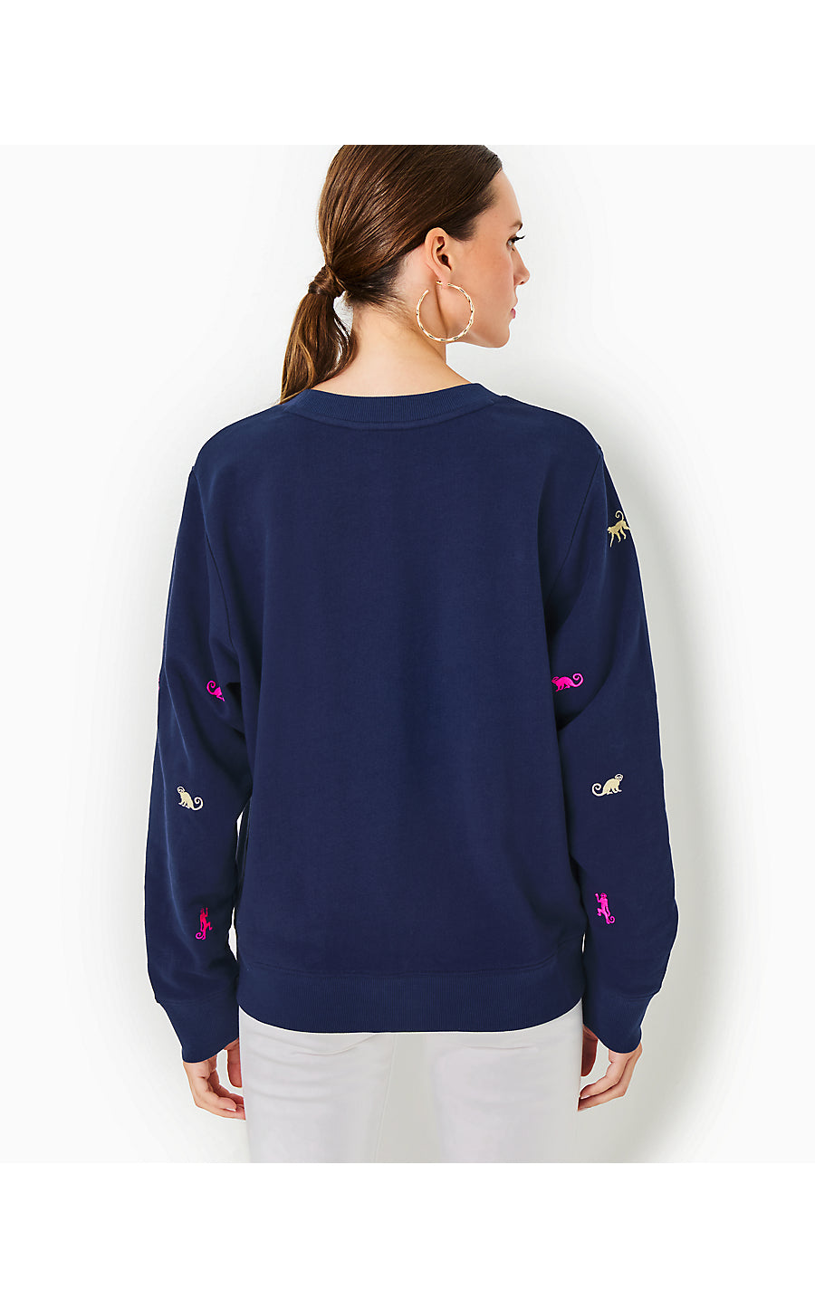BALLAD LONG SLEEVE SWEATSHIRT, LOW TIDE NAVY MONKEY HALF DROP