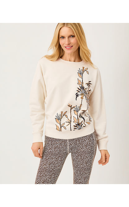 BALLAD LONG SLEEVE SWEATSHIRT, MULTI BAMBOO BLISS EMBELLISHMENT