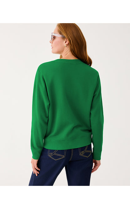 BALLAD LONG SLEEVE SWEATSHIRT, MULTI DECK THE PALMS EMBROIDERY