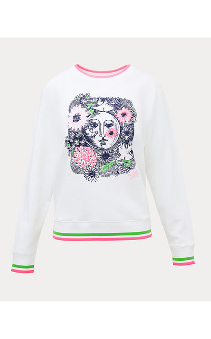 BALLAD LONG SLEEVE SWEATSHIRT, MULTI FOLLOW THE SUN EMBELLISHMENT