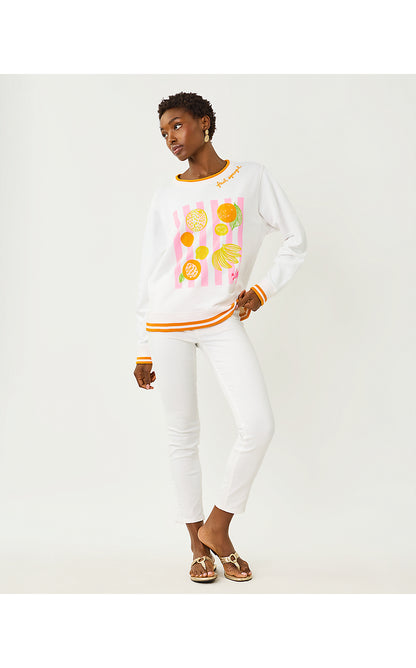 BALLAD LONG SLEEVE SWEATSHIRT, MULTI FRESH SQUEEZED EMBROIDERY