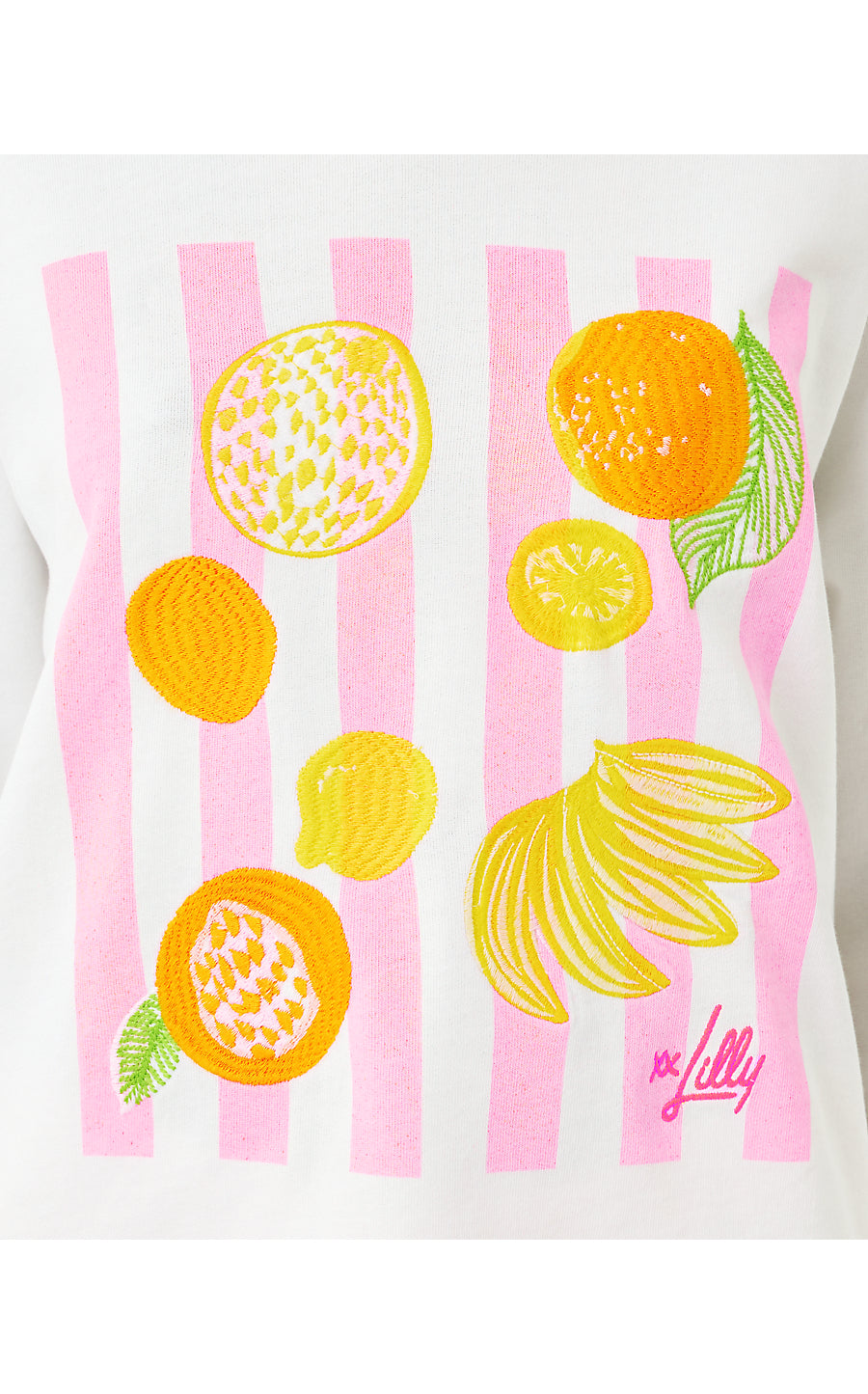 BALLAD LONG SLEEVE SWEATSHIRT, MULTI FRESH SQUEEZED EMBROIDERY