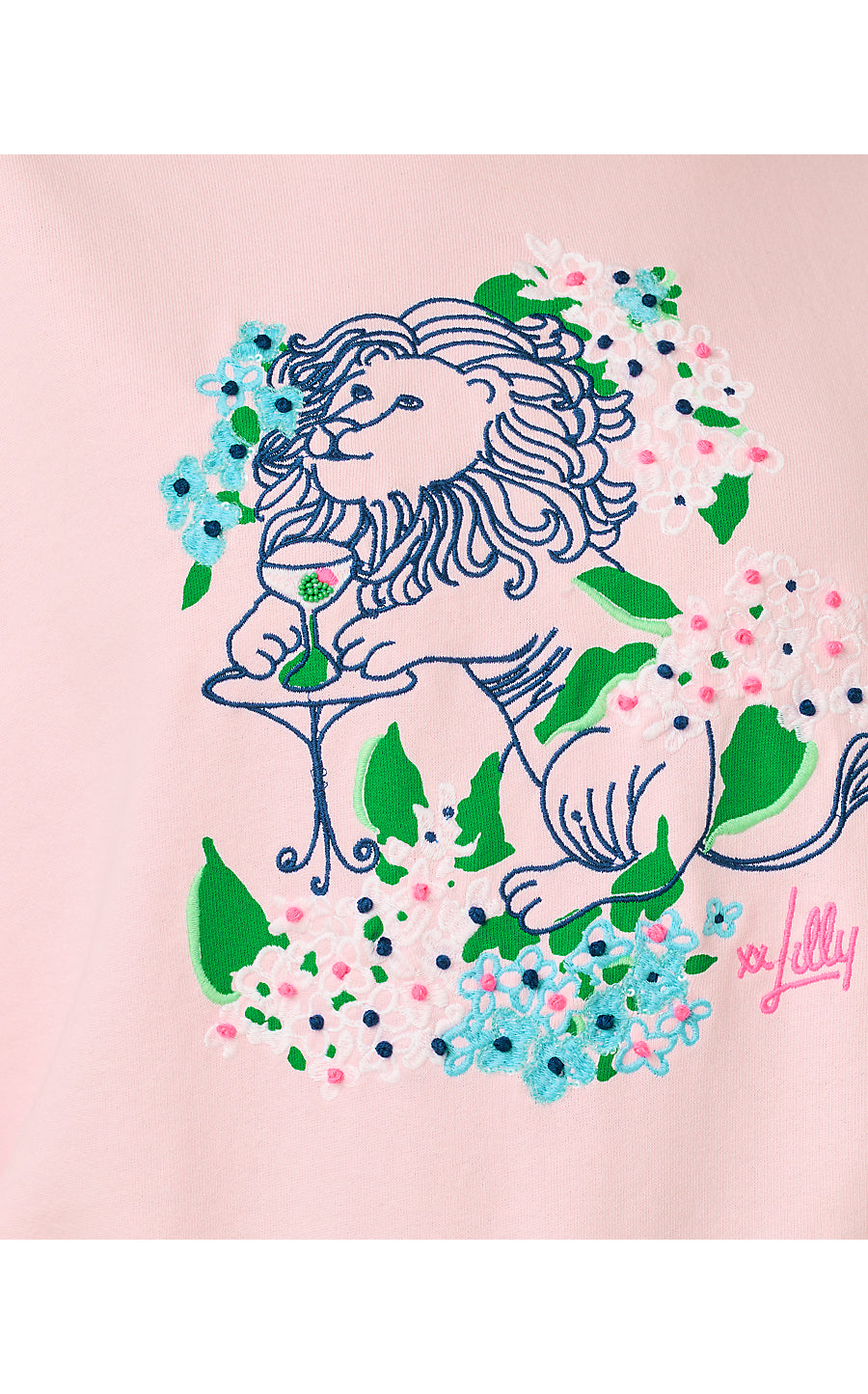 BALLAD LONG SLEEVE SWEATSHIRT, MULTI LYDIA LION EMBELLISHMENT