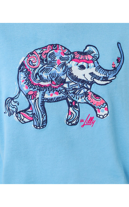BALLAD LONG SLEEVE SWEATSHIRT, MULTI PAISLEY PARADE EMBELLISHMENT