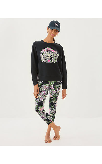 BALLAD LONG SLEEVE SWEATSHIRT, NOIR PALM BEACH TOILE