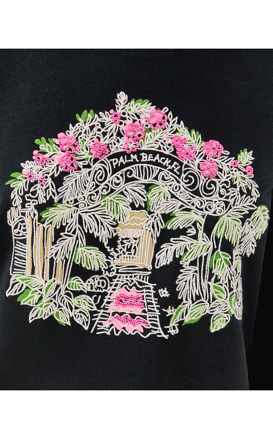 BALLAD LONG SLEEVE SWEATSHIRT, NOIR PALM BEACH TOILE