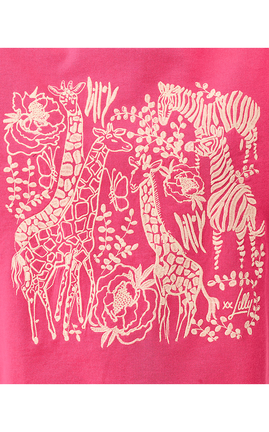 BALLAD LONG SLEEVE SWEATSHIRT, PINK ASTER SAFARI EMBROIDERY