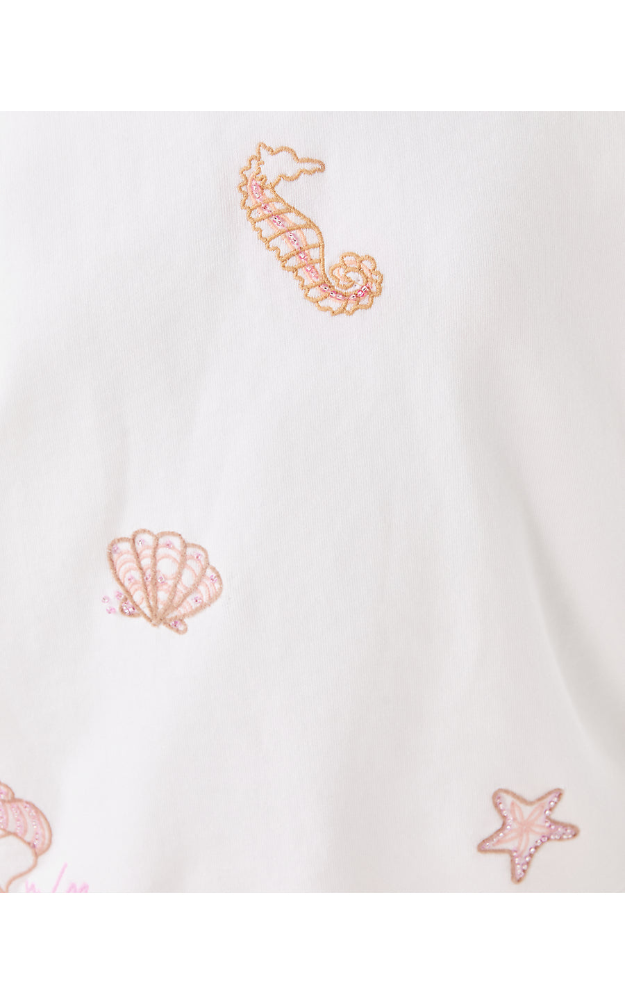 BALLAD LONG SLEEVE SWEATSHIRT, RESORT WHITE COOL AS SHELL EMBROIDERY