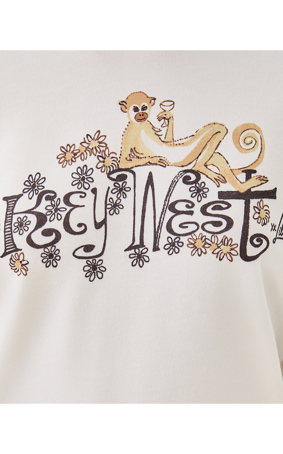 BALLAD LONG SLEEVE SWEATSHIRT, RESORT WHITE KEY WEST MONKEY GRAPHIC
