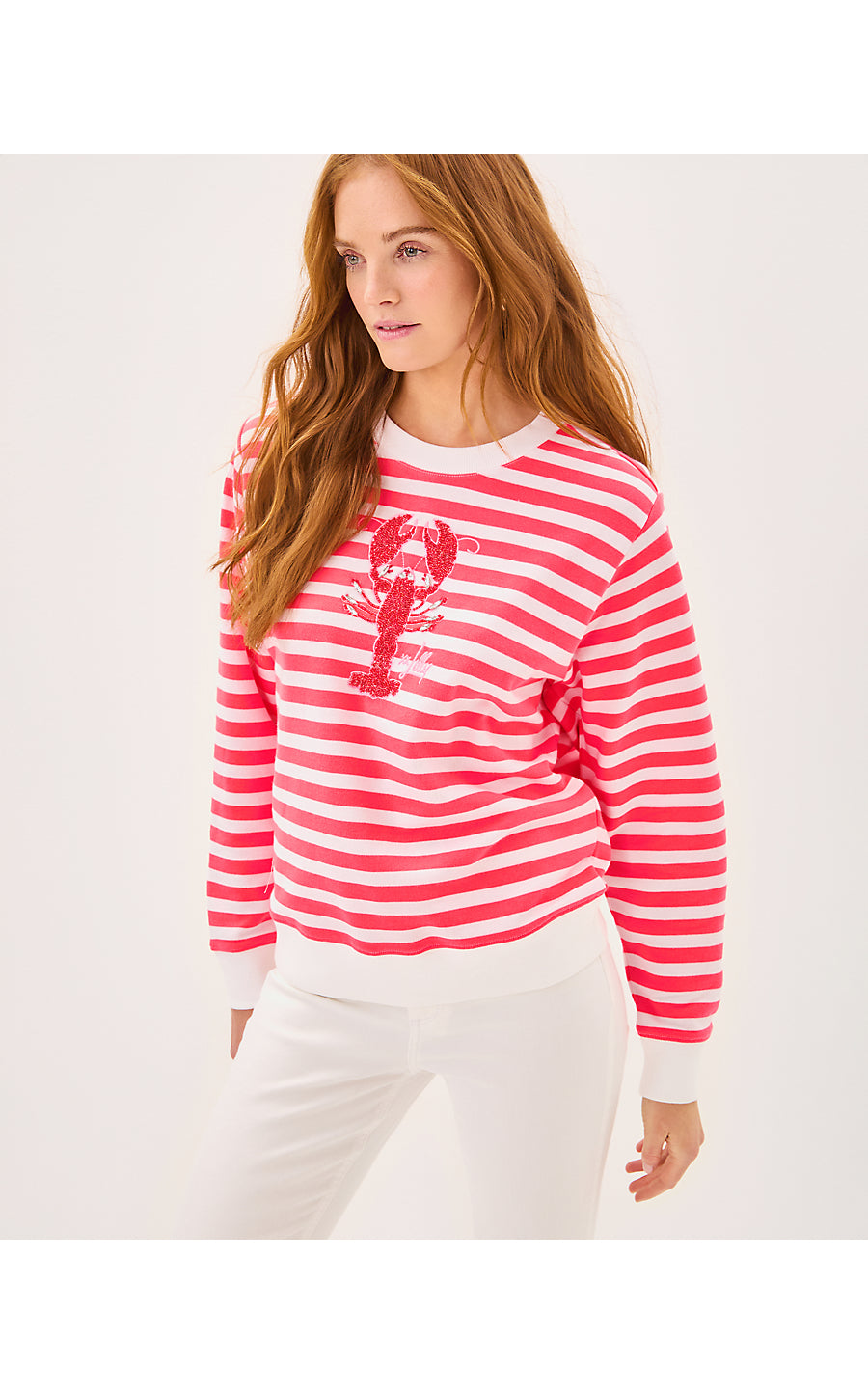 BALLAD LONG SLEEVE SWEATSHIRT, CANE CORAL SO CLAWSOME EMBROIDERED SWEATSHIRT