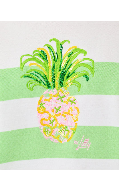 BALLAD LONG SLEEVE SWEATSHIRT, MULTI PINEAPPLE EMBELLISHMENT