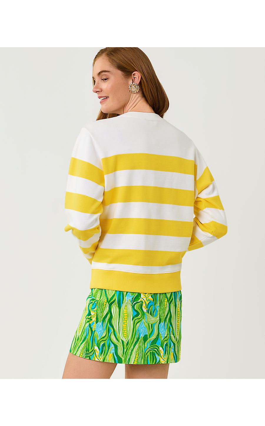 BALLAD LONG SLEEVE SWEATSHIRT, MULTI SWEET CORN EMBROIDERY