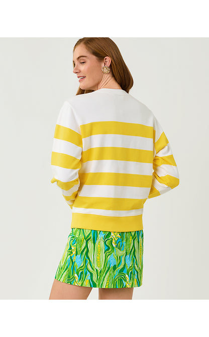 BALLAD LONG SLEEVE SWEATSHIRT, MULTI SWEET CORN EMBROIDERY