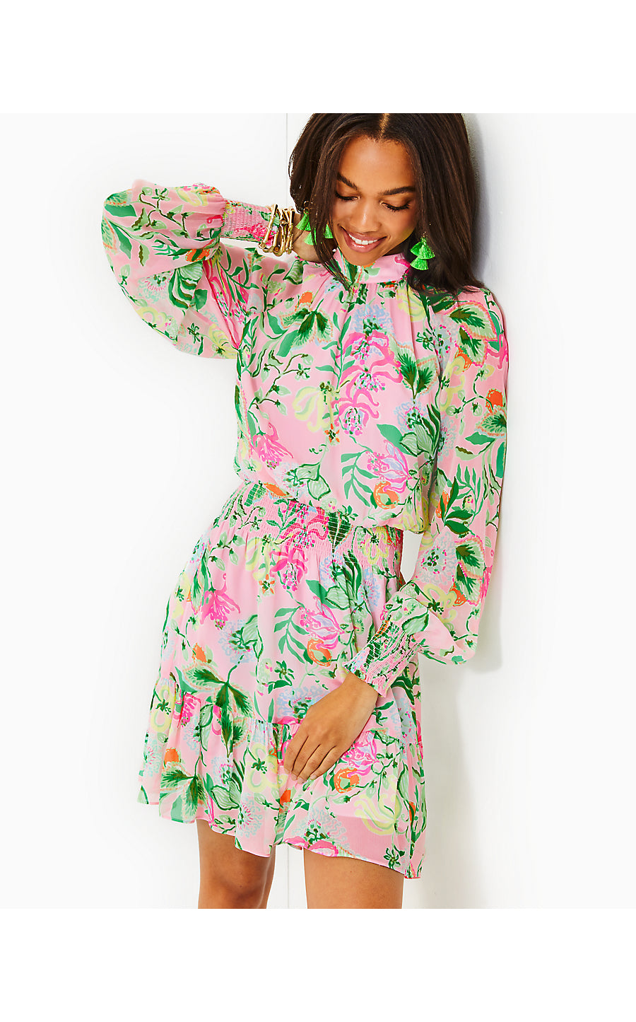 ELLIELYNN LONG SLEEVE DRESS, MULTI VIA AMORE SPRITZER – Palm Place