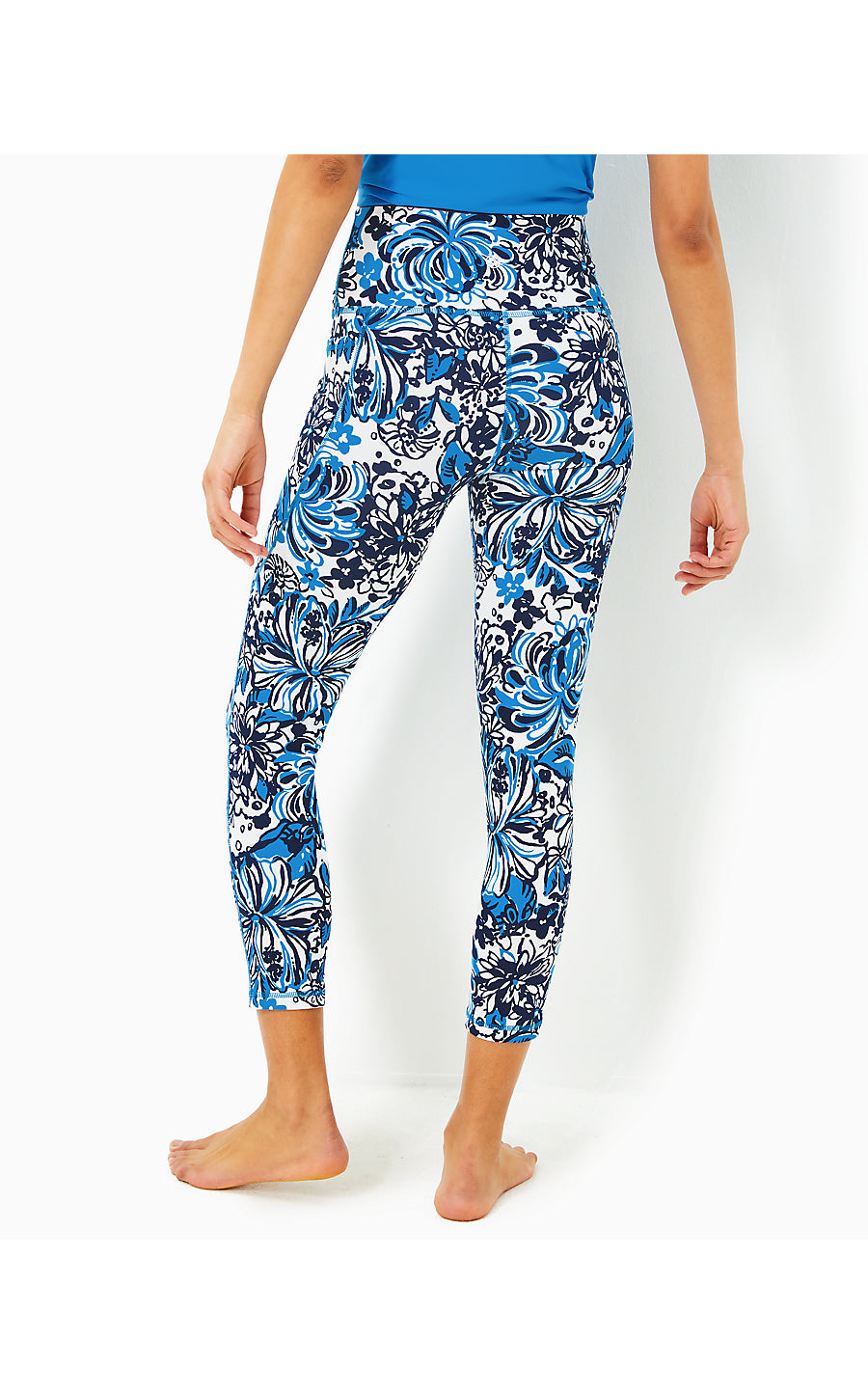 SOUTH BEACH HIGH RISE MIDI LEGGING, LOW TIDE NAVY PANDARAMA