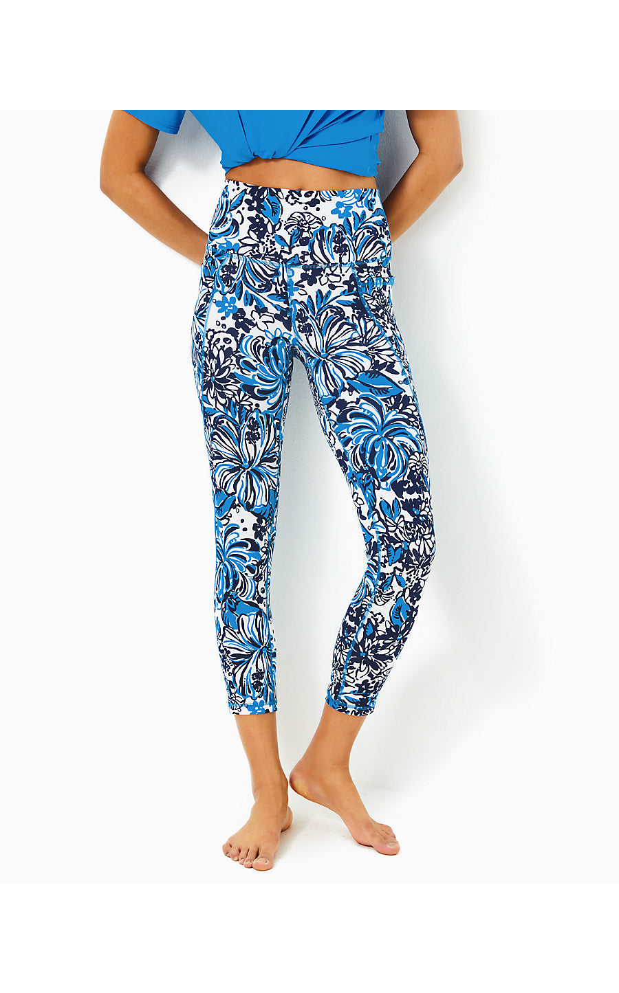 SOUTH BEACH HIGH RISE MIDI LEGGING, LOW TIDE NAVY PANDARAMA