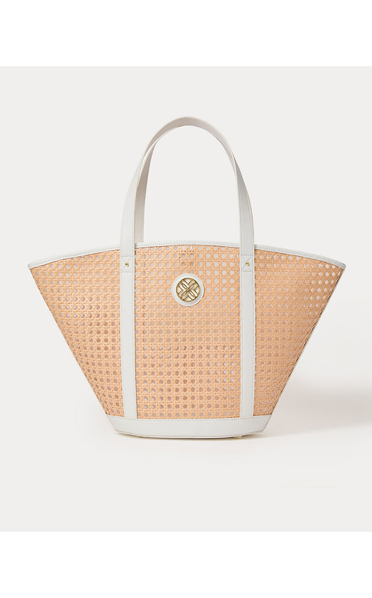 WINTOUR CANE TOTE, SAND BAR X RESORT WHITE