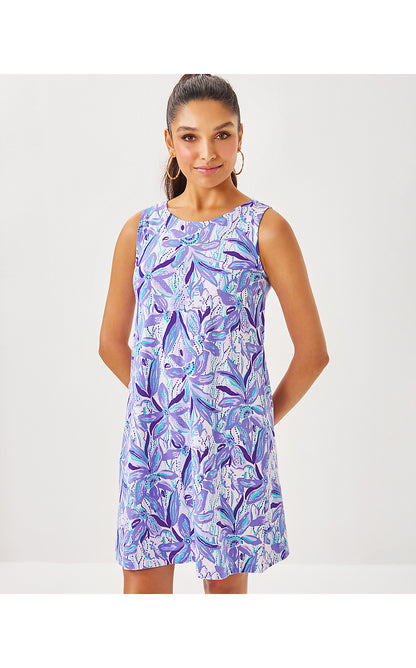 ELIZA DRESS, TROPICALIA PURPLE ELEPHANT IN THE BLOOM