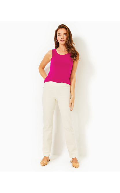 DECLYNN BI-STRETCH SLIM PANT, CREME BRULEE