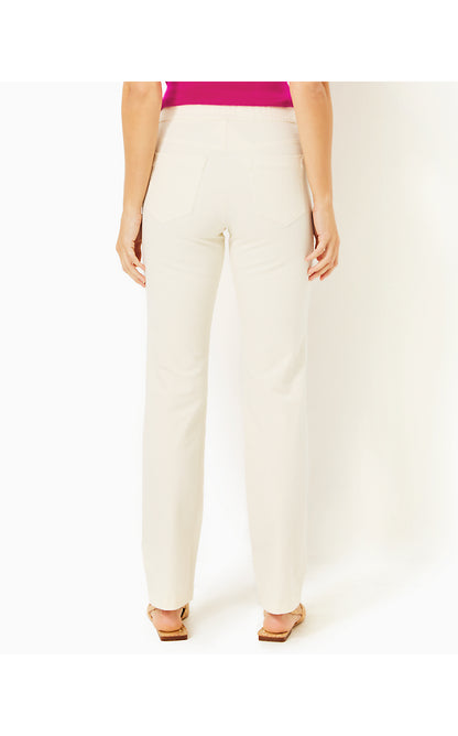 DECLYNN BI-STRETCH SLIM PANT, CREME BRULEE