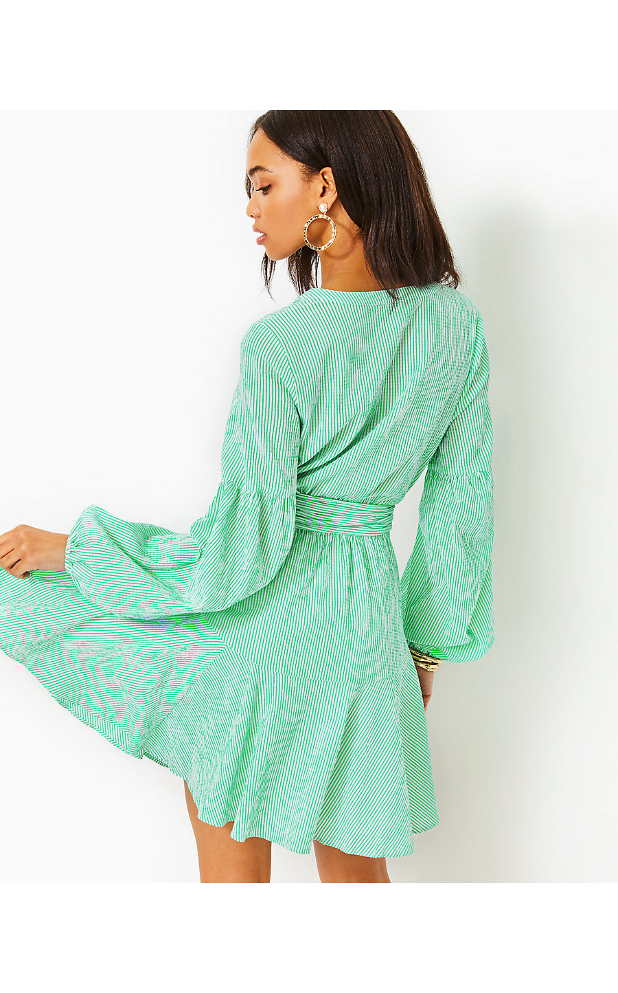 CARLA LONG SLEEVE STRIPED DRESS, SPEARMINT HARBOR STRIPE