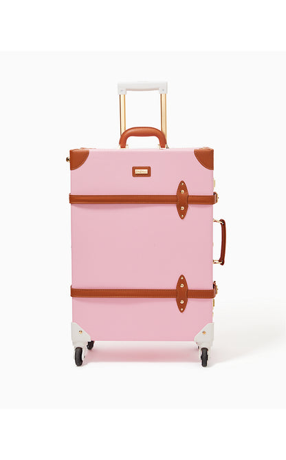 ROLLING TRUNK SUITCASE, CONCH SHELL PINK