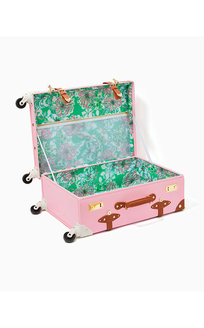 ROLLING TRUNK SUITCASE, CONCH SHELL PINK