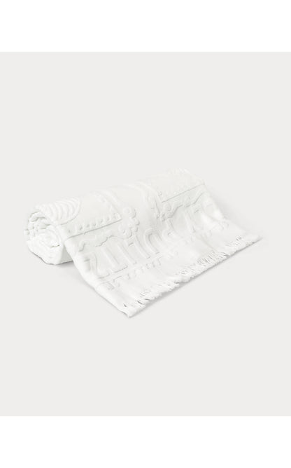 GWP JACQUARD BEACH TOWEL, RESORT WHITE SHELL SHINE ENGINEERED GWP JACQUARD TOWEL