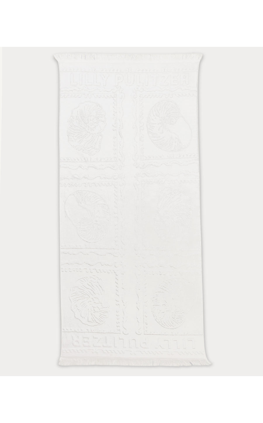 GWP JACQUARD BEACH TOWEL, RESORT WHITE SHELL SHINE ENGINEERED GWP JACQUARD TOWEL