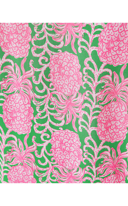 DANIKA 3/4 SLEEVE TUNIC DRESS, FAUNA GREEN PARTY LIKE A PINEAPPLE
