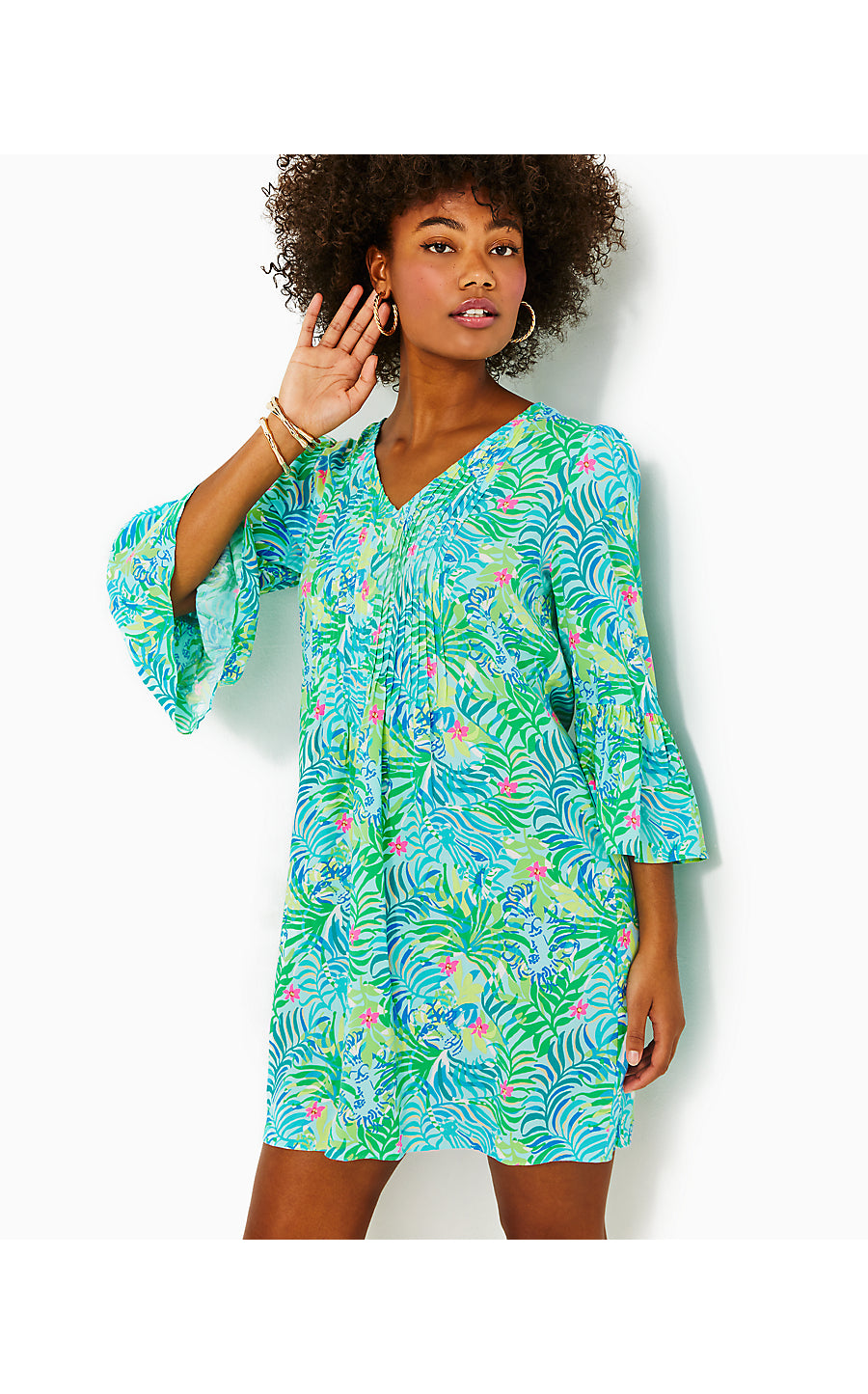 DANIKA 3/4 SLEEVE TUNIC DRESS, MULTI VIA PARIGI