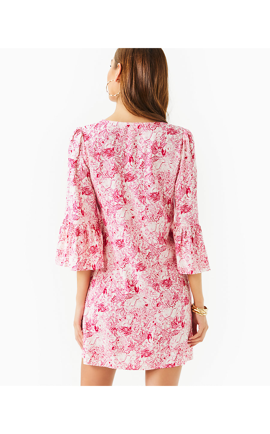 DANIKA 3/4 SLEEVE TUNIC DRESS, RASPBERRY ROUGE ANIMAL MAGNETISM