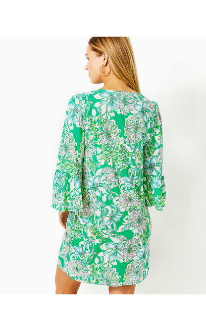 DANIKA 3/4 SLEEVE TUNIC DRESS, SPEARMINT BLOSSOM VIEWS