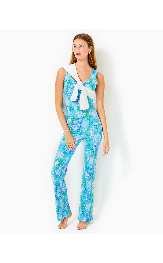 CARPE VITA FLARE JUMPSUIT, LAS OLAS AQUA STRONG CURRENT SEA