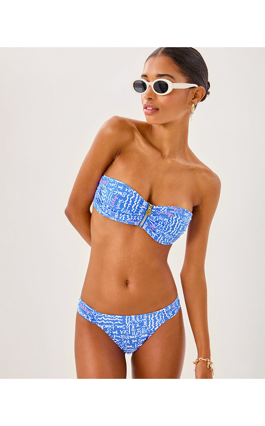 GENYA BANDEAU TOP, SUNWASHED BLUE SEACRETS