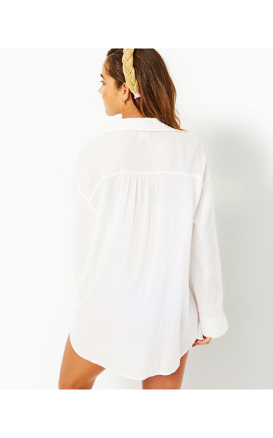 KWITNEY LONG-SLEEVE COVERUP, RESORT WHITE