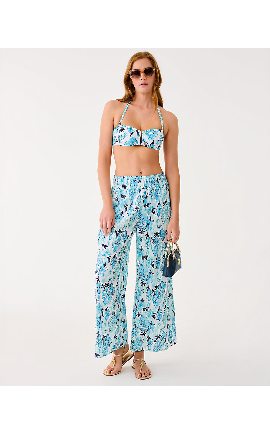ENZO PANT COVERUP, RESORT WHITE SEASHELL SPLENDOR