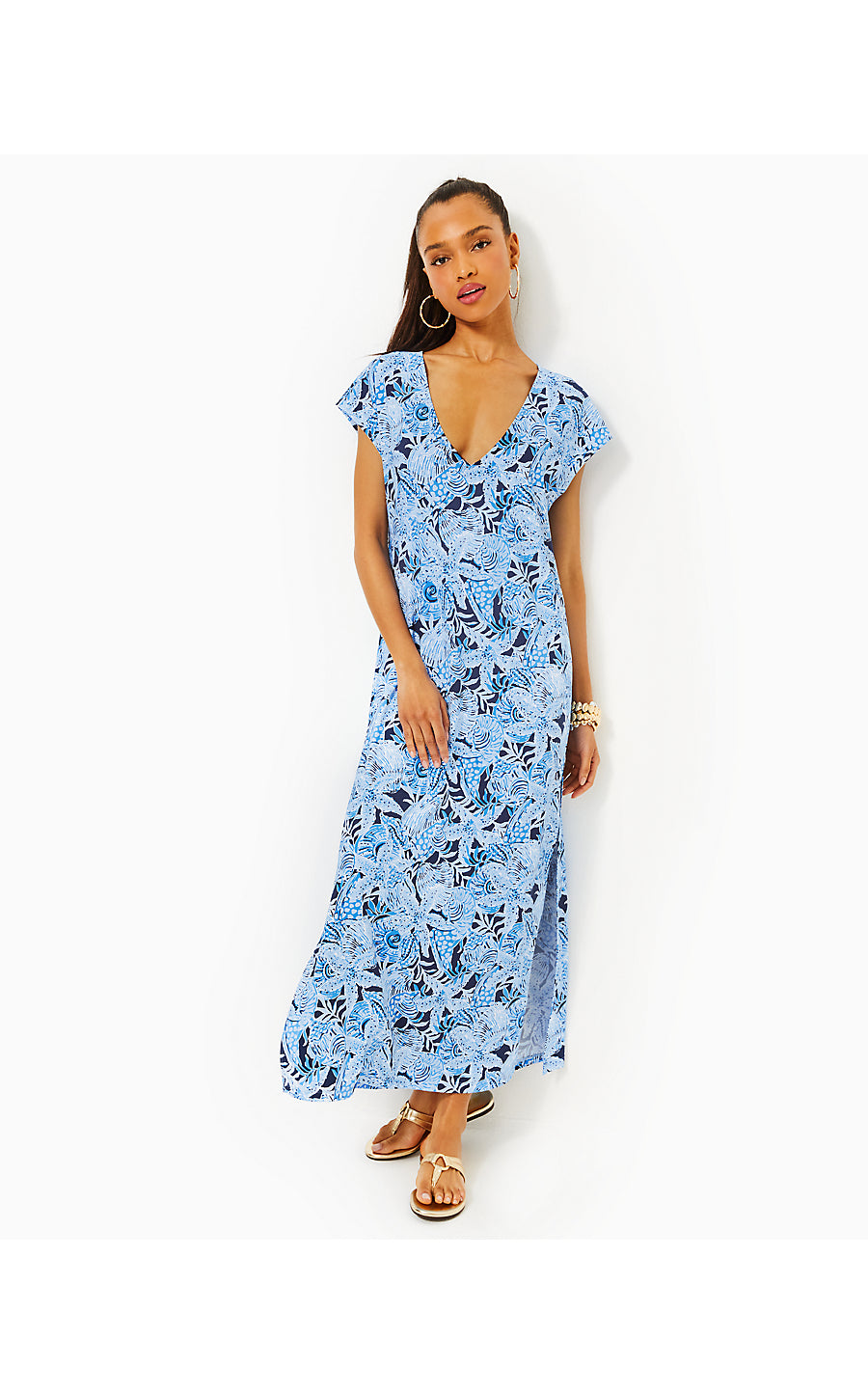 TALLI MAXI COVERUP, BONAIRE BLUE COASTAL CONSTELLATION