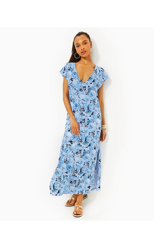 TALLI MAXI COVERUP, BONAIRE BLUE COASTAL CONSTELLATION