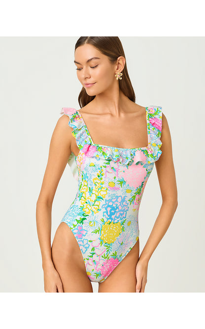 AEMMA RUFFLE ONE PIECE, MULTI LILLY GARDEN